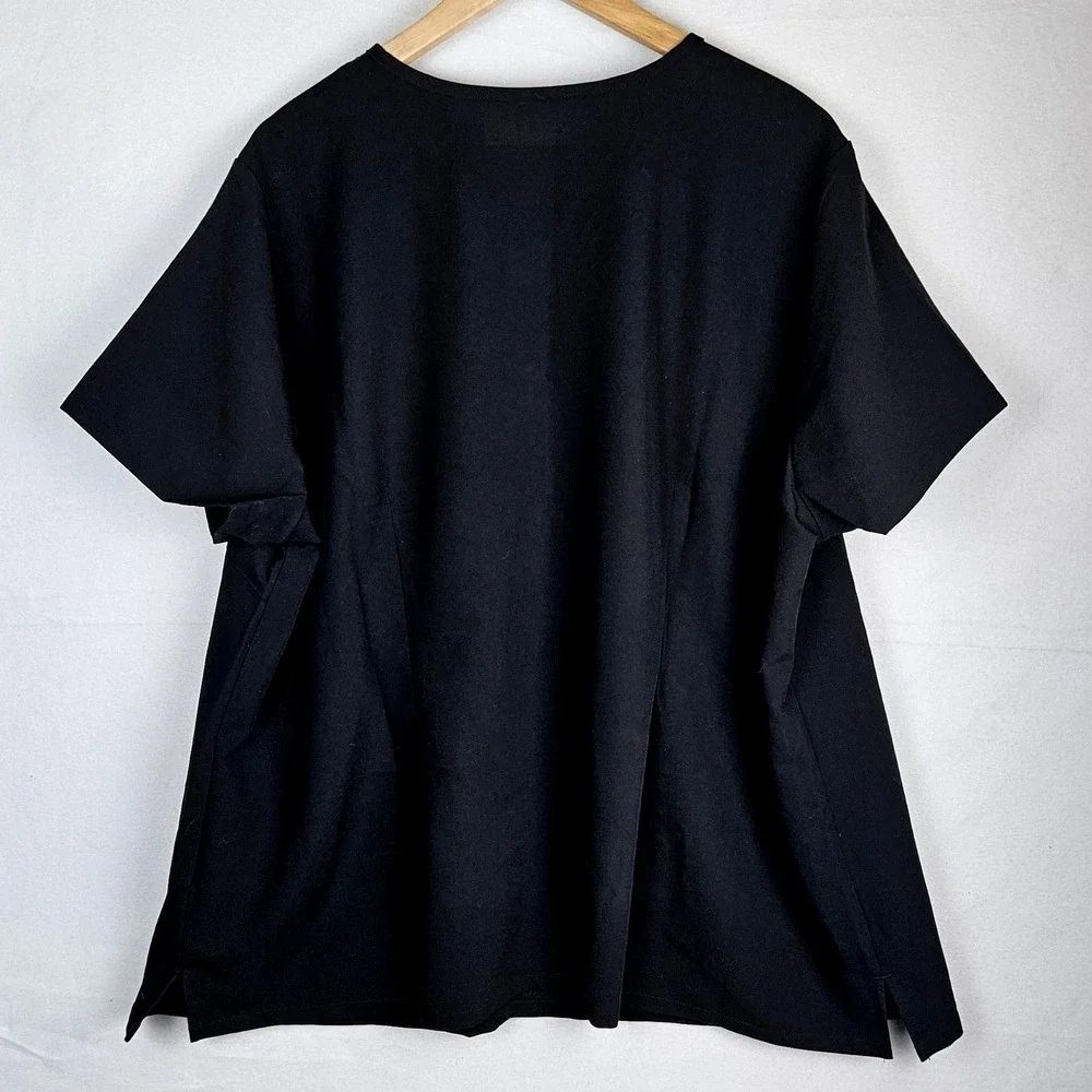 FIGS Casma Scrub‎ Top Black 4XL Three Pocket V-Neck FIONTechnology Women's NWT - Picture 10 of 11